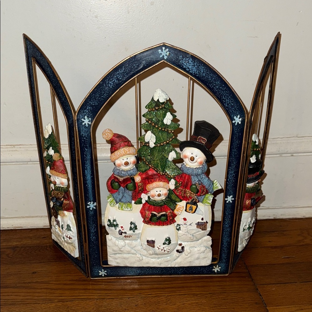 Grandeur Noel Collector's Edition 3D Metal Snowman Fireplace Screen - 16x22